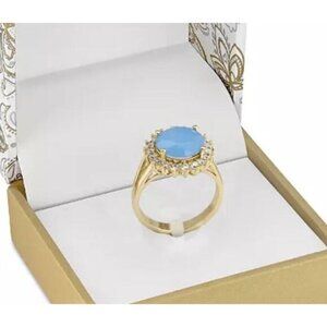 Gold Plated Ring (Size 5) Floral CZ Chic Stunning Trendy Fashion Chic Style NWT